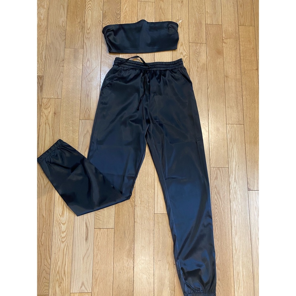 Naked Wardrobe Satin Jogger Set - Small